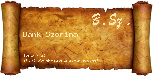 Bank Szorina névjegykártya